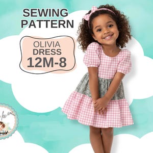 Girls Peasant Dress/Top PDF Sewing Pattern. Short and long Sleeve Options. Instant Digital Download Olivia