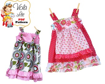 Ruffle Apron Knot Dress Pattern. Girls Dresses. Toddler Dress Pattern. Toddler Sewing Pattern. pdf Sewing Pattern. Childrens Tutorial Cheryl