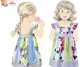 Summer Dress-Top PDF Sewing Pattern, or Cute TOP to wear with Pants. Instant Download. Jodie