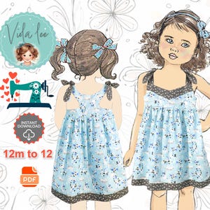 Girls Dress PDF Sewing Pattern for Razor Back Toddler Dress with Optional Inseam Pockets for Flower Girl Dress or Beach Photo Dress. Melanie