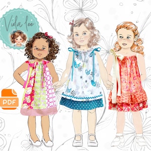 BUNDLE of 3 Pillowcase Dress Sewing Patterns. Quick & Easy for Beginners. PDF Instant download.