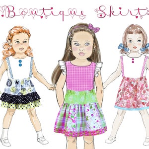 Girls Strip Skirt PDF Sewing Pattern. Toddler & Girls sizes, Digital Instant Download. Sara image 10