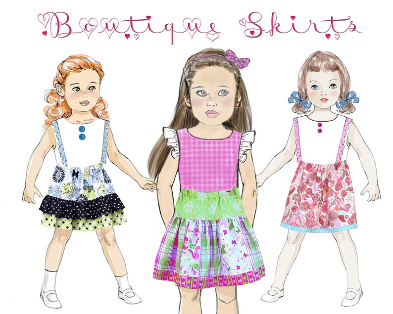 Girls Strip Skirt PDF Sewing Pattern. Toddler & Girls sizes, Digital Instant Download. Sara image 10