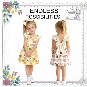 Sleeveless Dress Pattern for Girls, PDF Sewing Pattern, Sizes 12m-8, Toddler, Little Girl Flutter Sleeve Dress. Danie image 4