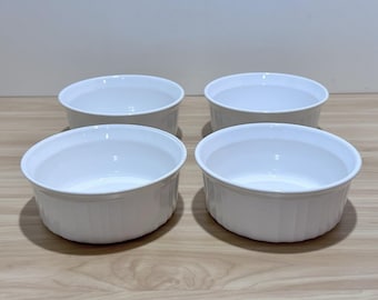 Corning Ware F-16-B French White 500ml Set mit 4 Vintage Ramekins Multi-Use