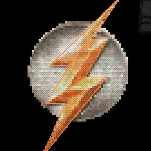 Korsstygnsmönster med Flash-logotyp - ENKELT MÖNSTER
