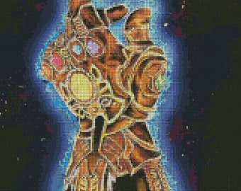 Infinity Gauntlet Snap Cross Stitch Pattern