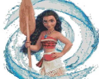Moana en punto de cruz