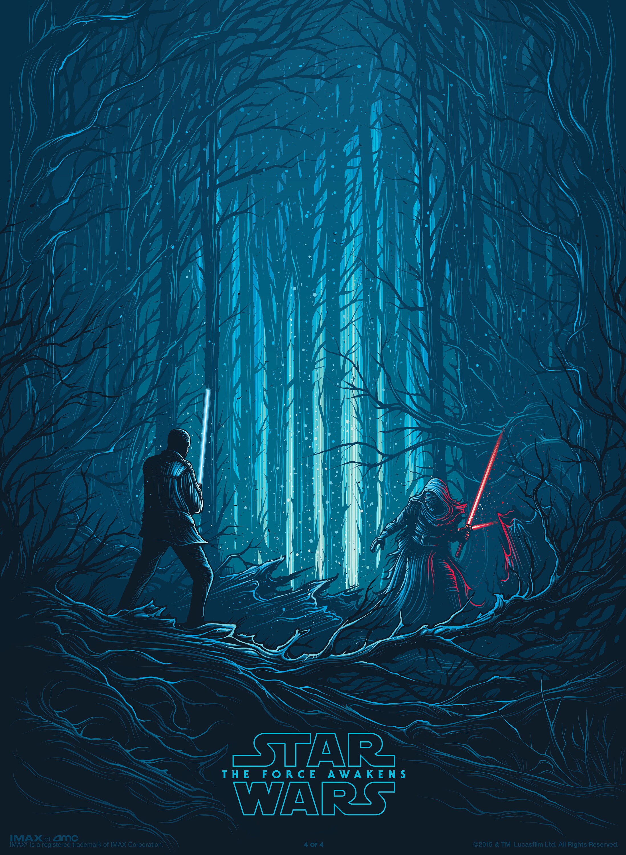 Star Wars the Force Awakens Fin & Kylo Forest Poster Cross
