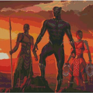 Black Panther Wakanda Sunset Concept Cross Stitch Pattern