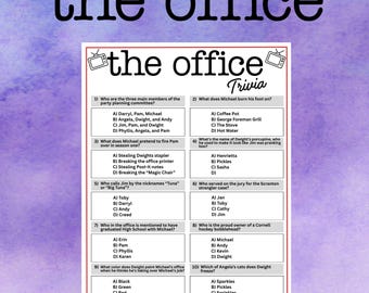 The Office Trivia Game Bundle, TV Sitcom Party Printable, Television Quiz, Digital Download, TV Show, Office Games, Kids and Adults