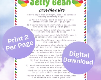 Jelly Bean Pass The Prize Game | Colorful Candy Theme Party Game Printable,Sweet Treat Party Activity,Kids Birthday Game | Instant Download