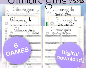 Stars Hollow Trivia Game Bundle,TV Sitcom Party Printable,Television Sitcom Quiz,TV Show,Family Game Night,Girls Night,Digital Download