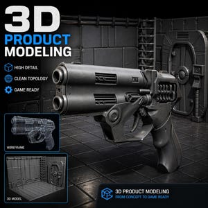 Custom 3D Product Modelling Service, High Detail Game Asset, Prop Design, 3d printable, STL OBJ Files,  Character Modeling, 3D Animation
