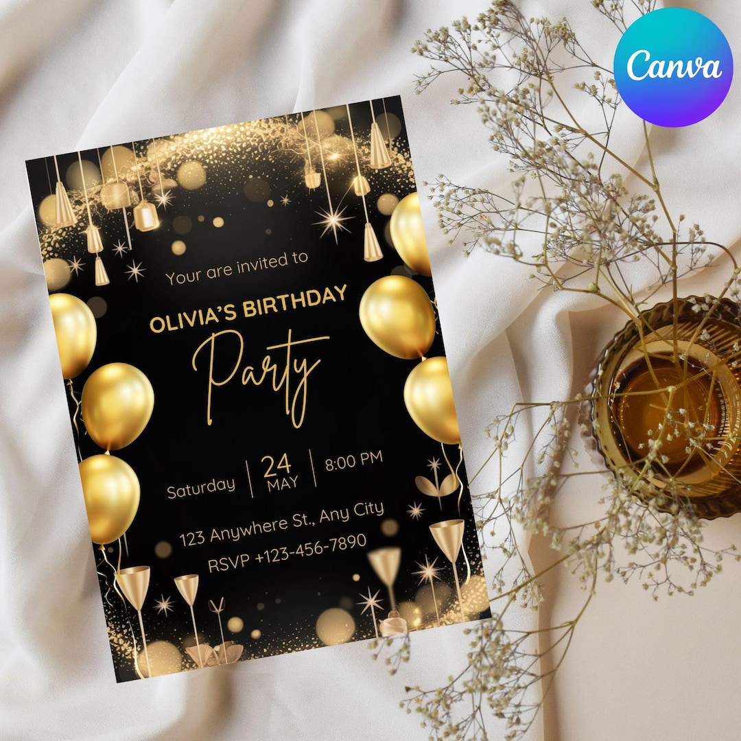 Creative Birthday Invitation Template, Customizable Party Invites ...