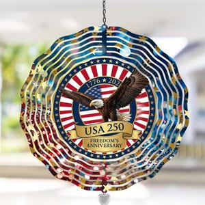 USA 250th Anniversary Wind Spinner PNG | Independence Day Sublimation Design | Patriotic Outdoor American flag Decor | American Eagle Art