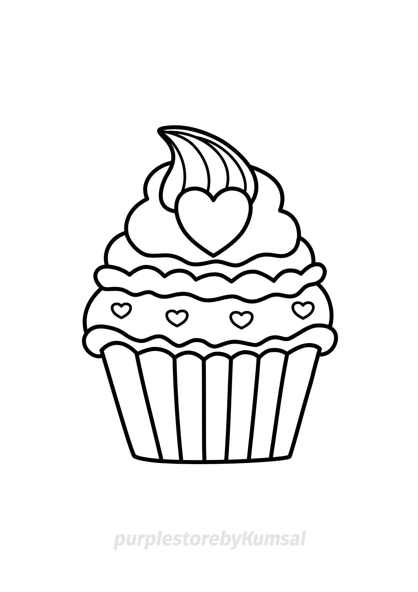 Cupcake Coloring Book for Kids & Adults | Printable 23 Pages PDF ...