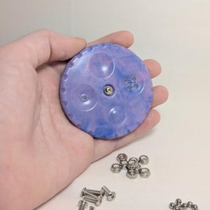 Palm Twirl Fidget Toy: Quiet, Durable, Pocketable | Made in Vermont | Purple Taffy Colorway