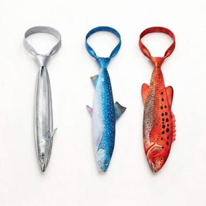 Visstropdas voor mannen, grappige vissersstropdas, unieke stropdas oceaandier, cadeau voor visser, cadeau vissenliefhebber, stropdas nieuwigheidsverklaring