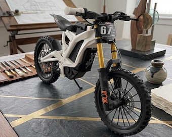 Electric Off-Road Bike Scale Model Full Suspension E-Moto 3D Model .STL File Instant Download