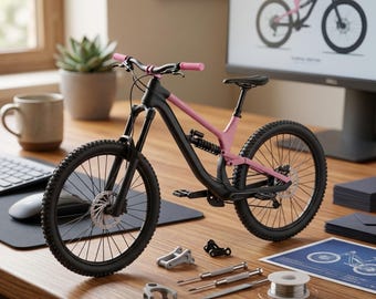 Full Suspension Enduro MTB 3D Model | Mountain Bike BLEND Fbx Obj Dae | Downhill Bicycle Blender Cycles | MTB Game Asset Download