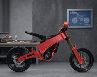 Electric Dirt Bike 3D Print Files | Detailed Scale Motorcycle Model STL Download