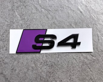Gloss Purple & Black 3D S4 Rear Trunk Emblem – Audi Badge – Custom Styling Upgrade–Custom Audi Kit
