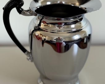 Art Deco MCM Krome Kraft Farberware Chrome Pitcher with Bakelite Handle