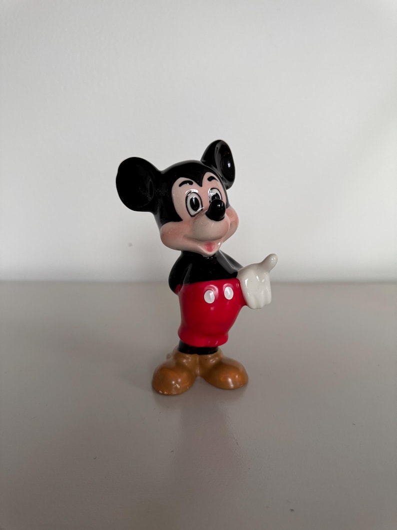 Vintage Mickey Mouse Ceramic Figurine Walt Disney Productions Made in Japan image 1