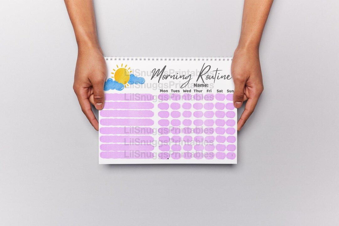 Pink Toddler Morning Routine Chart | Visual Schedule, Reward System ...