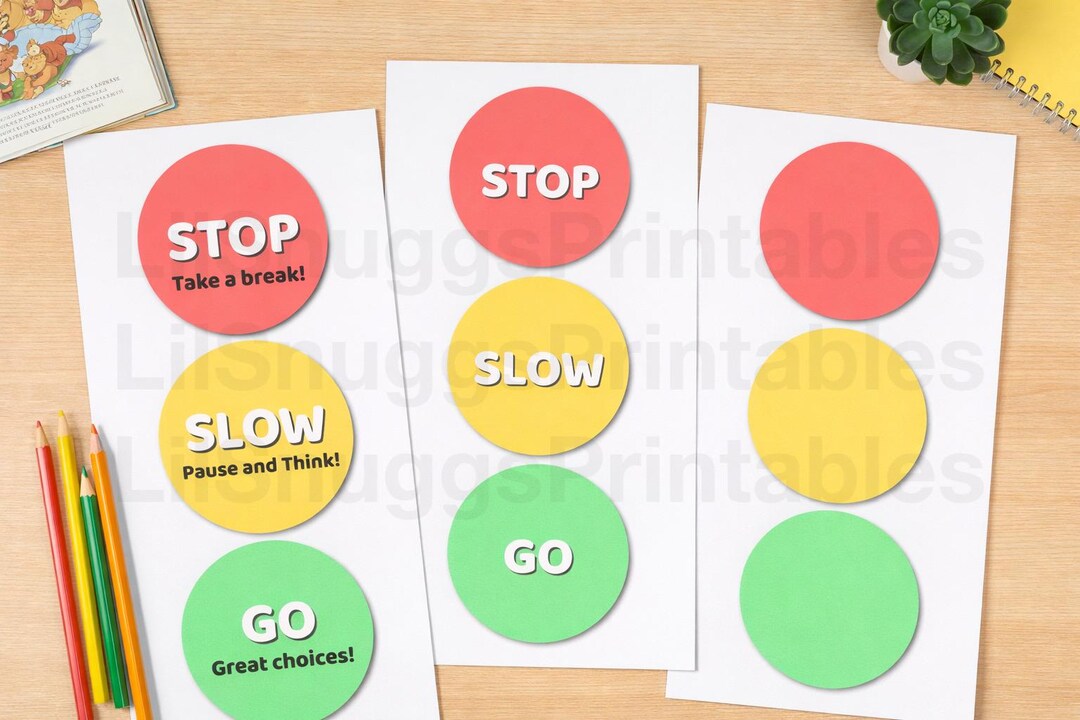 Stop Think Go Behaviour Chart | Toddler Visual Aid (digital Download ...