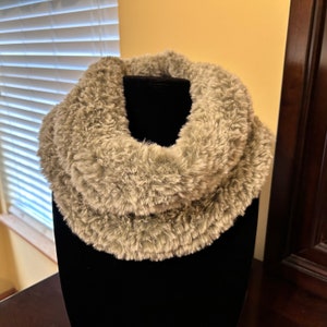Handknit Fuzzy Cowl