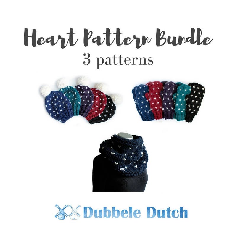 Download Hat Making Hair Crafts Jewelry Beauty Knitting Pattern Bundle 3 Heart Pattern Collection Designed And Published By Dubbele Dutch Crafts