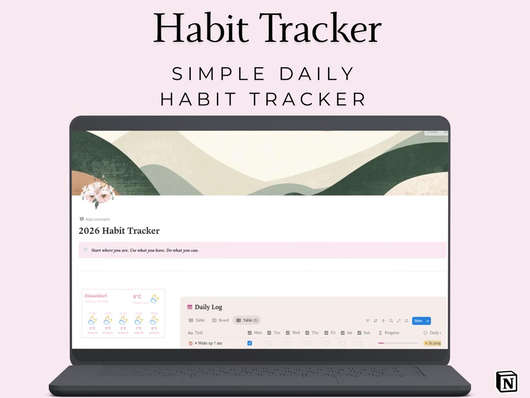 Pink Notion Habit Tracker (digital Download) – Soft Feminine ...