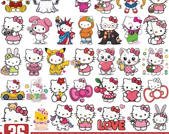 Kawaii Katze Clipart Bundle, Kitty Emote svg Png, süßes Kitty Cartoon, Tier Freunde Clipart, Katzenliebhaber Geschenk, Kawaii Umrisse svg, für Cricut