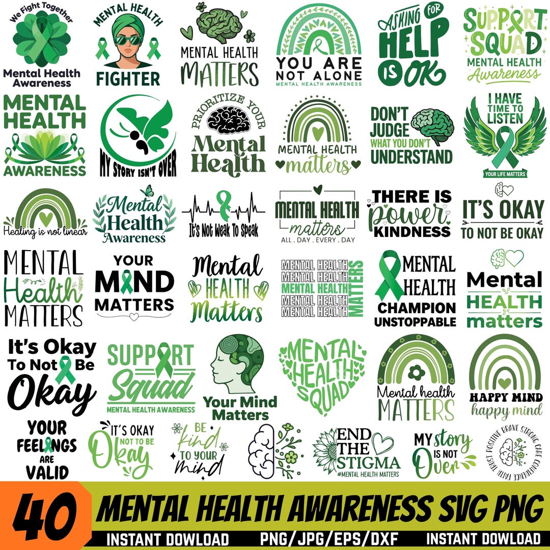 Mental Health Awareness Svg Png, World Mental Health Day Svg, Mental ...
