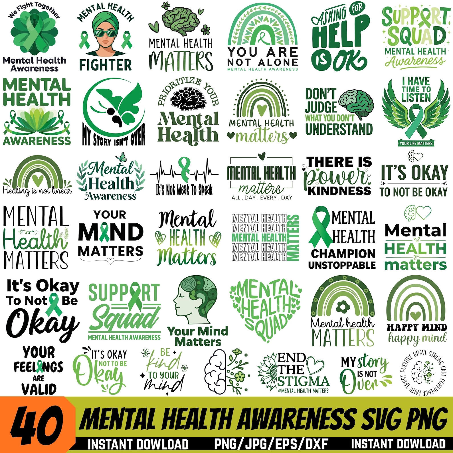 Mental Health Awareness Svg Png, World Mental Health Day Svg, Mental ...
