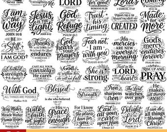 Bibelstelle Schrift-Svg-Png-Bundle, minimales christliches Zitat-Svg, religiöse Zitate, Jesus-Svg, Bibel-Druck, Schnittdateien Cricut DXF, Bibel-Vers Png