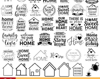 Zuhause, süßes Zuhause SVG-Bundle, süßes Zuhause Design, süßes Zuhause SVG, süßes Zuhause Clipart, Haus svg Cricut cutfile bundle, süßer Zuhause-Druck
