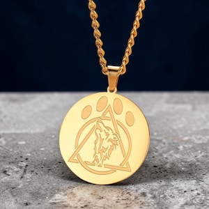 Therian Halskette,Theta Delta Symbol,Wolf Klaue Anhänger,Otherkin spirituelle Natur inspiriert Schmuck, Geschenk für sie, Geschenk für ihn, Gothic Schmuck