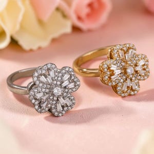 Fidget Spinner-ring, unika Fidget Celestial-smycken, fin justerbar statement-ring, stresslindrande ringar för kvinnor, present till henne