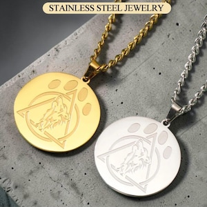 Therian halsband, vargklo-hänge, thetadeltasymbol, otherkin andliga naturinspirerade smycken, present till henne, present till honom, gotiska smycken