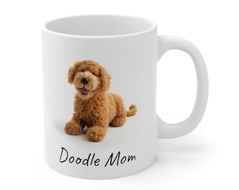 Doodle Mom Mug, Mug For Crafters, Vivid colors, Felting Lovers Cup, Gift fot Mom, Ceramic Mug 11oz