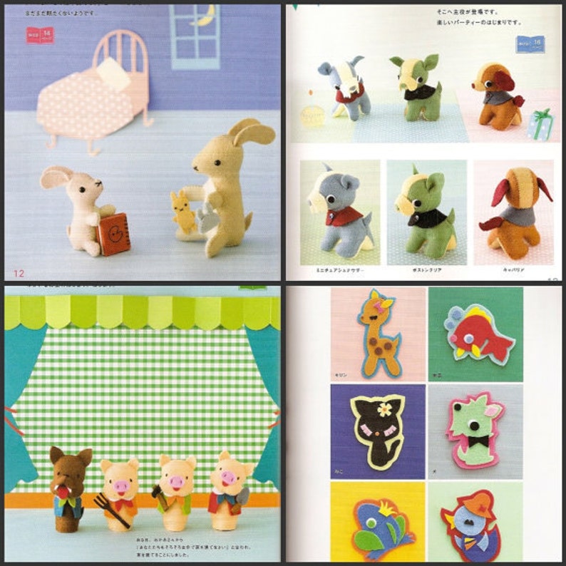 Felt Stuffed Animals Patterns, PDF Ebook, Free Shipping No.49 image 4