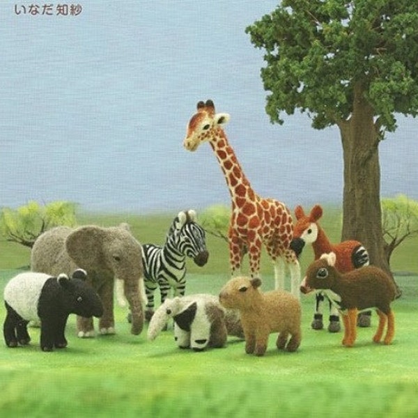 Ebook Needle Felt Wild Animals PDF Patterns, Japanese Patterns, Kawai Patterns, Free Shipping No.22