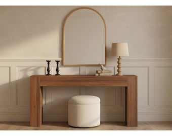 Modern Farmhouse Console Table, Narrow Wood Entryway Sofa Table