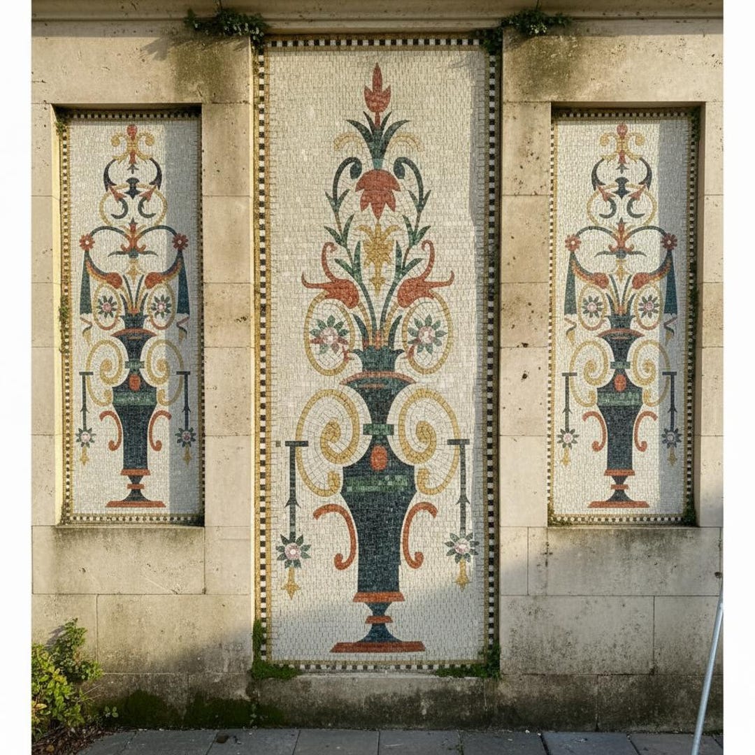 Roman Marble Mosaic Medallion – Classical Floor Wall Art, Custom Sizes ...