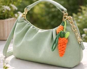 Porte-clés carotte fait main, remplissage de panier de Pâques, breloque pour sac coloré, cadeau enfant, porte-clés de printemps