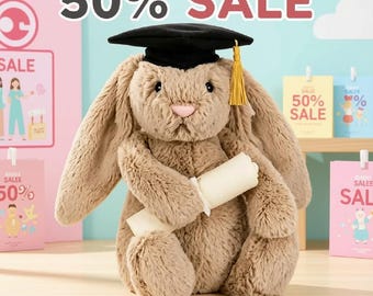 Jellycat Bashful Bunny Graduation Outfit Brand New With Tags & Dust Bag NEW