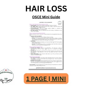 Hair Loss Mini OSCE Assessment Guide | Alopecia Revision Notes | Medical Student Study Pack